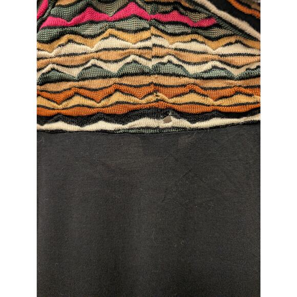 Missoni Geometric Knit Cowlneck Sweater‎ Black Lightweight Artsy Casual Pullover - Picture 3 of 7